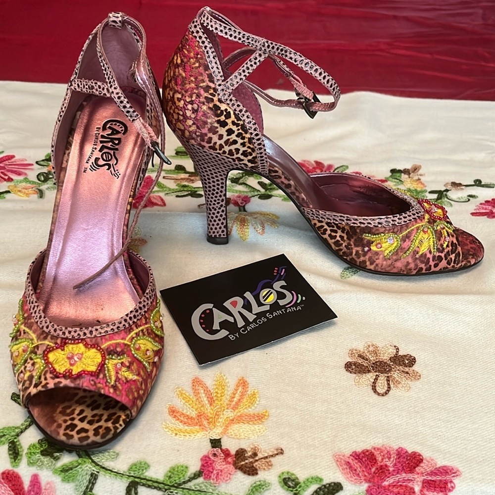 Carlos By Carlos Santana Saki Pink/leopard Sandal